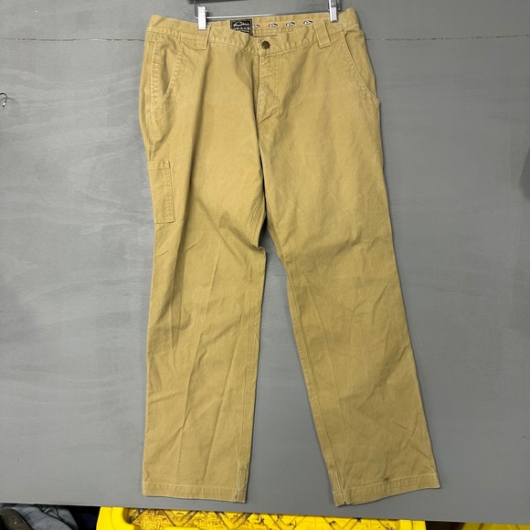 Drake Waterfowl Mens 38 Tan Canvas Work Hunting Pants Straight Leg Utility Khaki - Picture 2 of 5